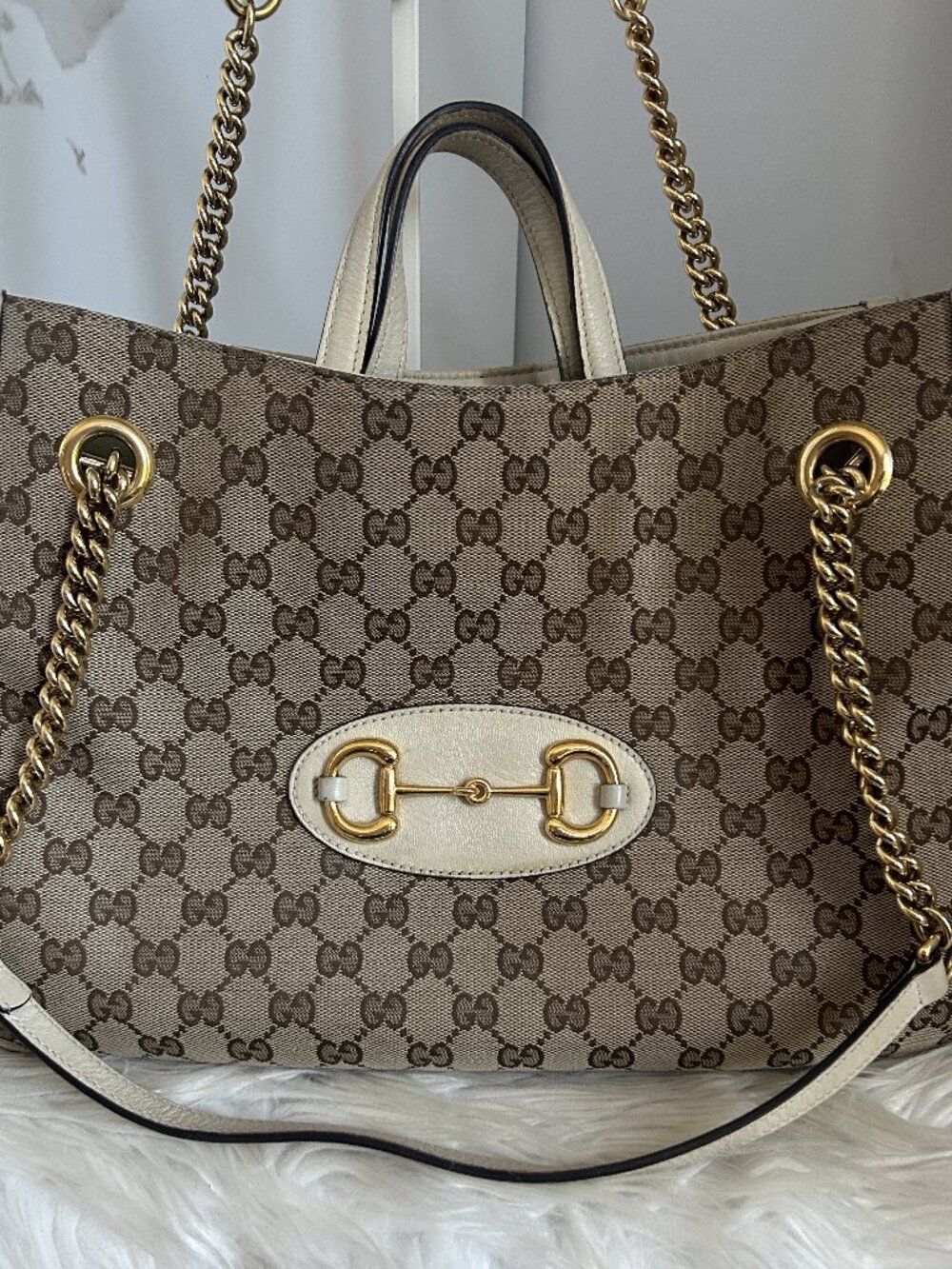 Gucci Horsebit 1955 Chain Tote  GG Supreme